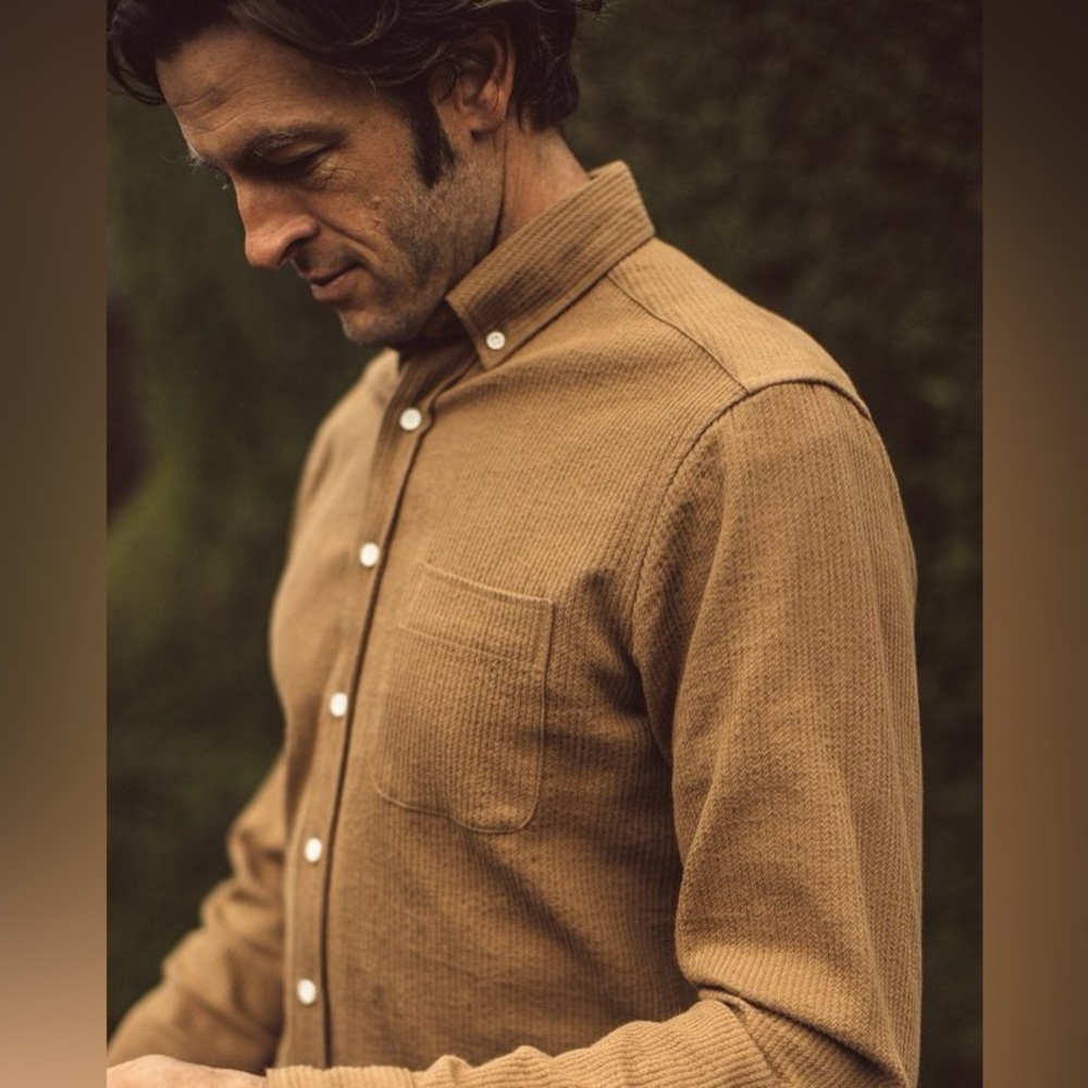 Taylor Stitch Camel Brown Corduroy Button-Down Shirt
